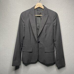 Theory Womens Gray Wool Blend Blazer Jacket Size 4